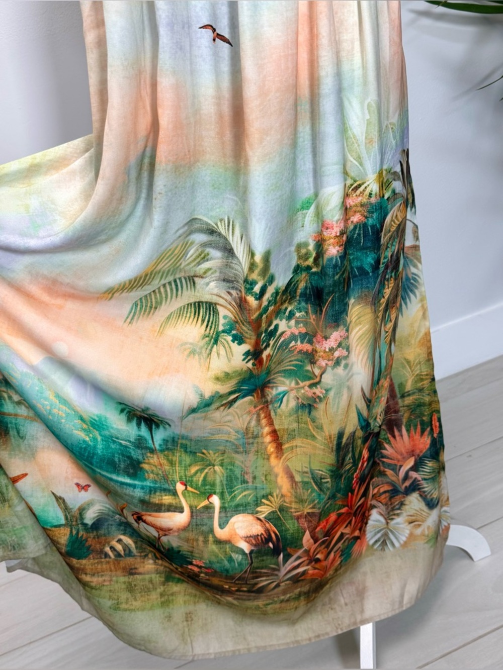 Anthropologie Boho Celandine Tropical Scenic Maxi Dress NWT S Coastal Green - Picture 9 of 10